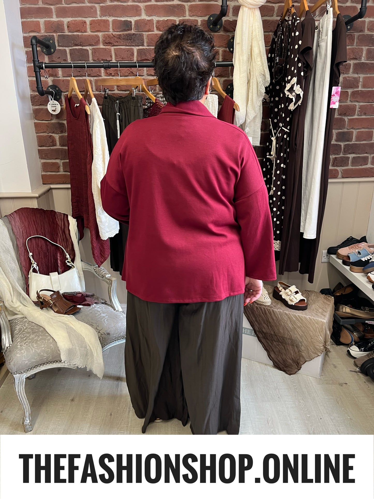 Annie wine drape jacket 14-22