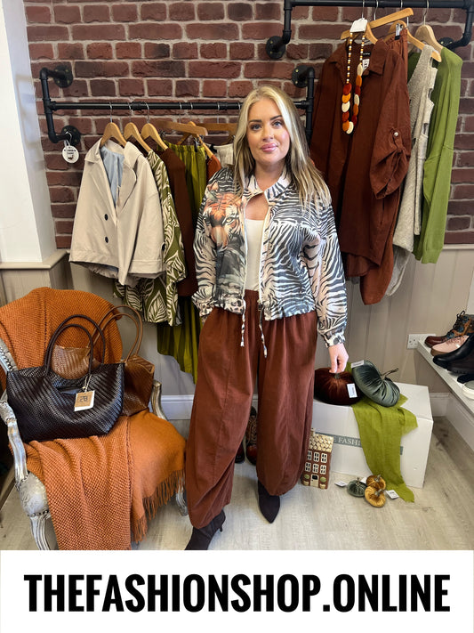Phoebe tiger print lightweight jacket 8-14