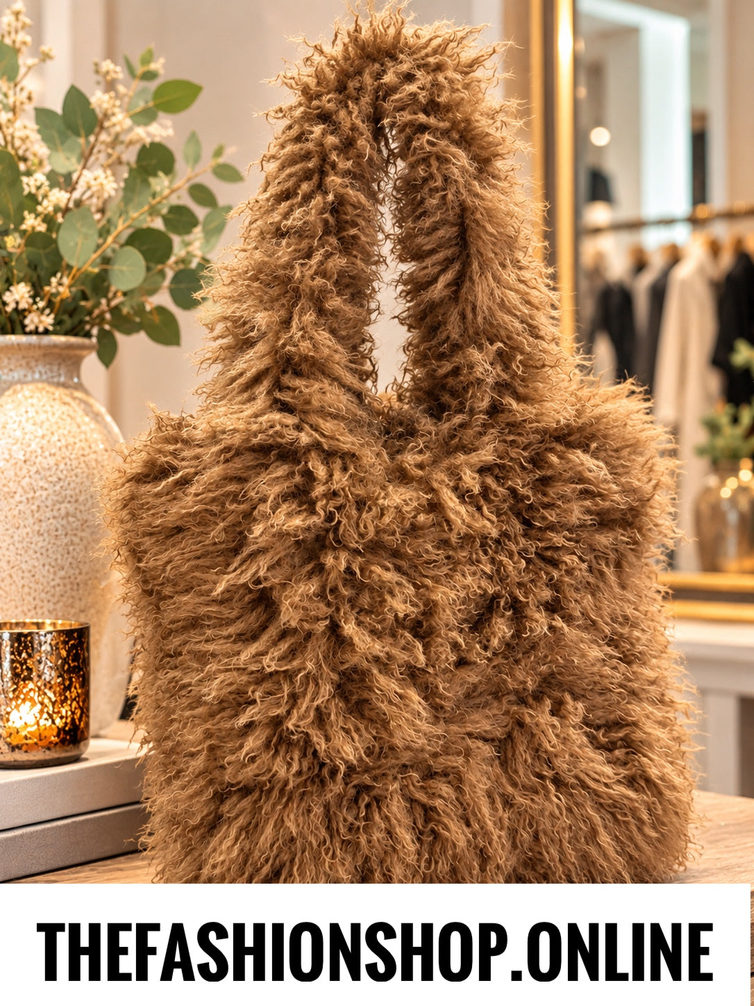 The Coco Shaggy Bag in Brown