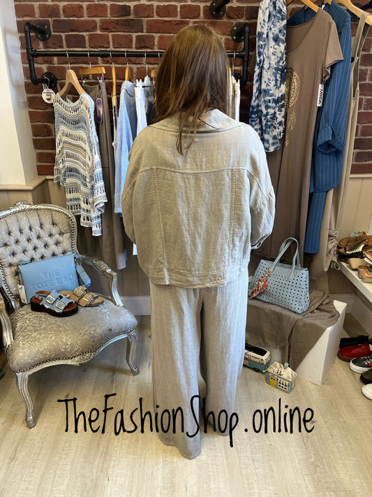 Eliza mocha linen jacket 12-18