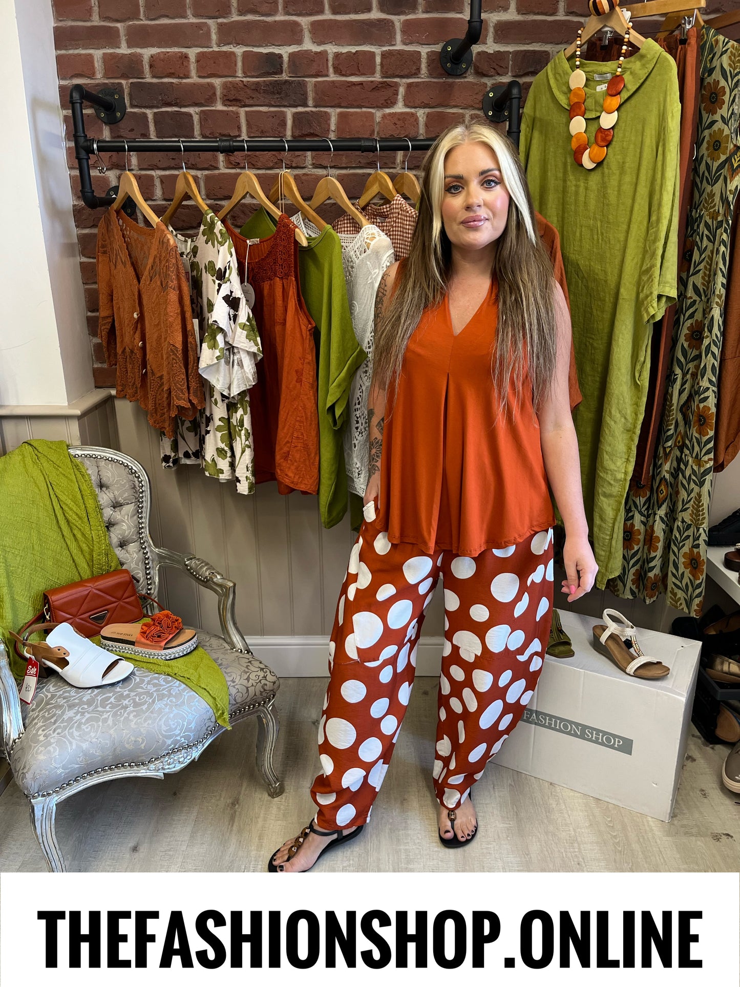 Francesca cinnamon spot balloon trousers 8-14