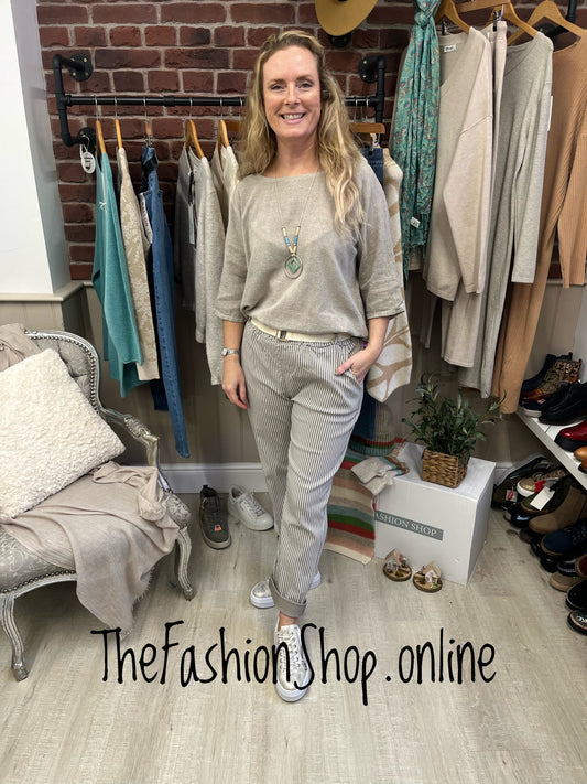 Penny mocha linen mix top 10-16