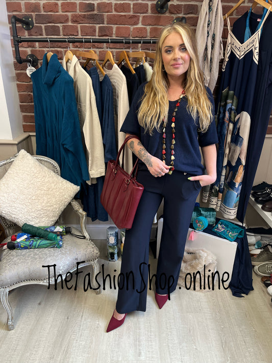 Harper navy knitted top 10-16