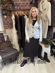 Darcie beige fine knit jacket 8-14