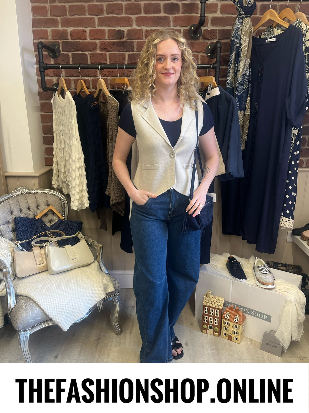 Maria mocha knitted waistcoat 8-12