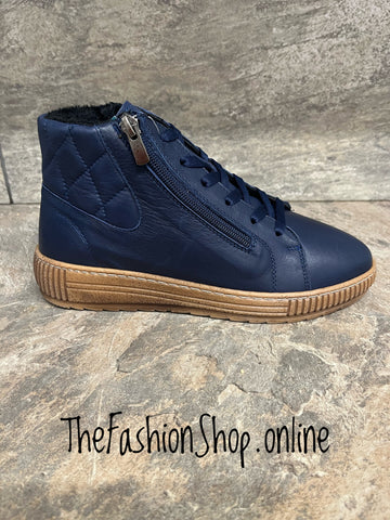 Modella Janeiro navy leather ankle boots sizes 4-9 (37-42)