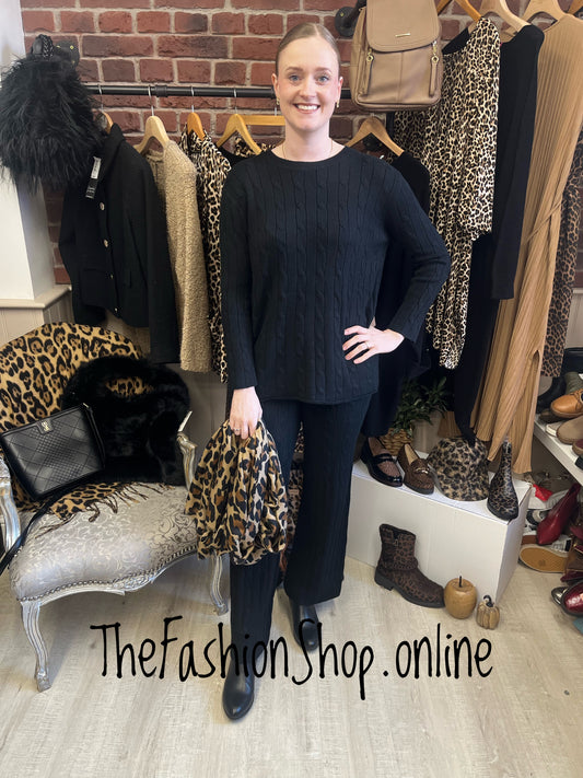 Amber black cashmere mix co-ord 10-14