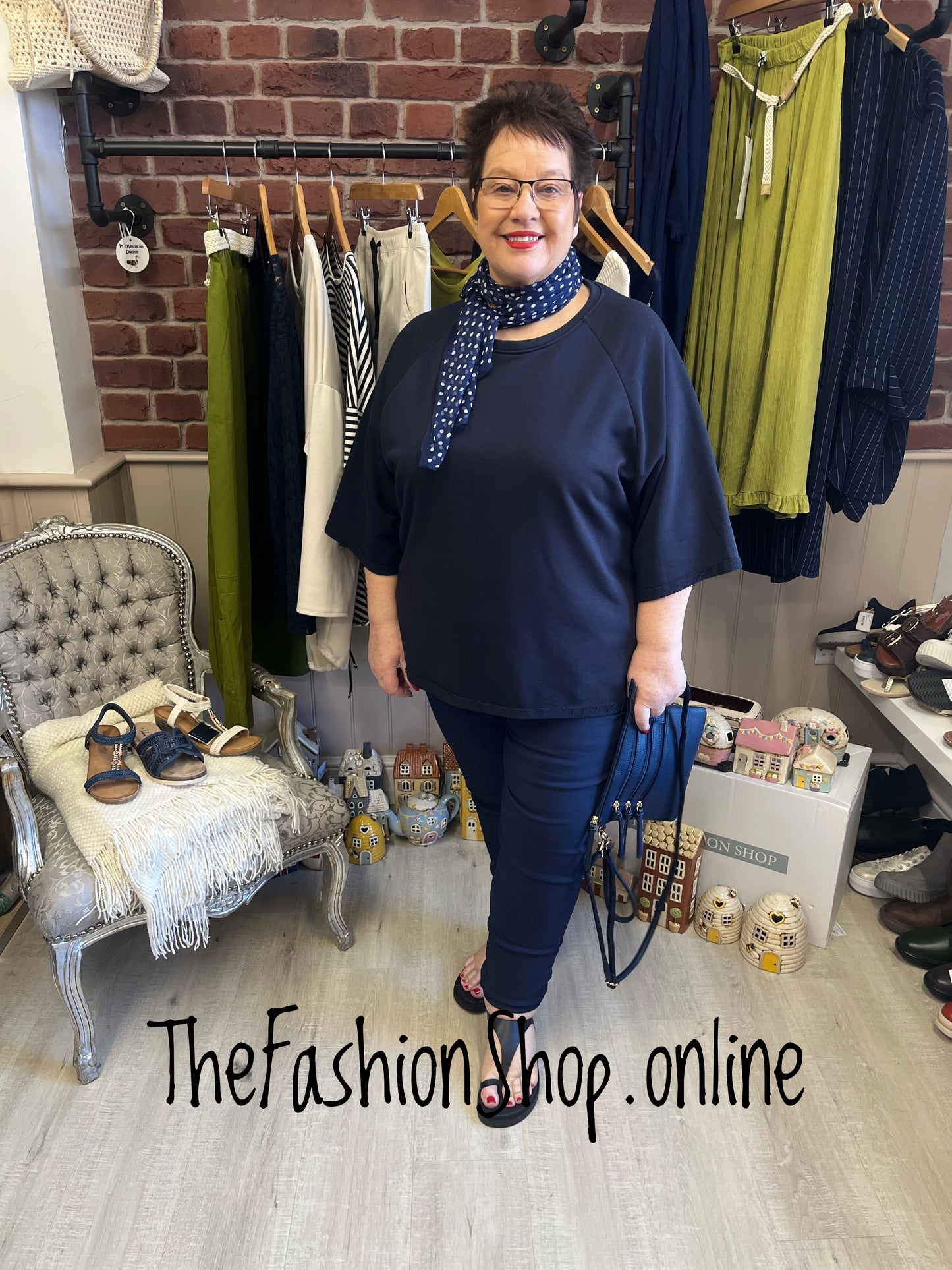 Bridget navy high low sweatshirt 14-20