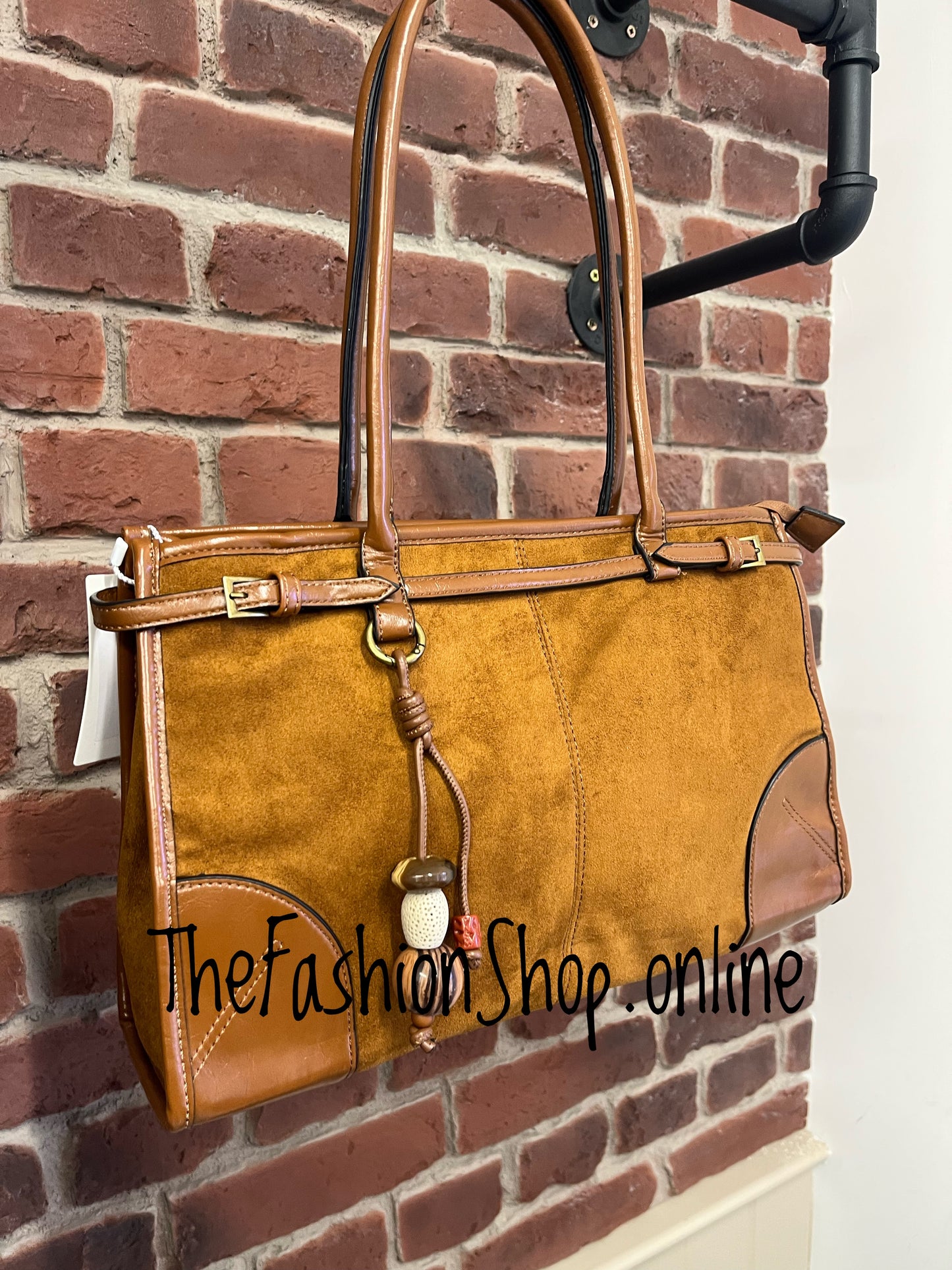 Grace Tan Brown faux suede bag