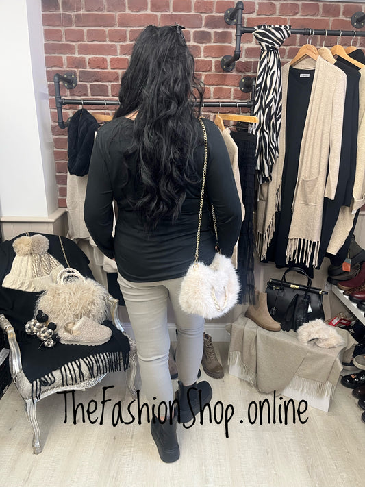 Tia black long sleeve layering top 12-18