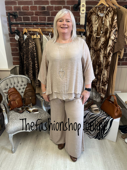Yasmin beige floaty co-ord 14-20