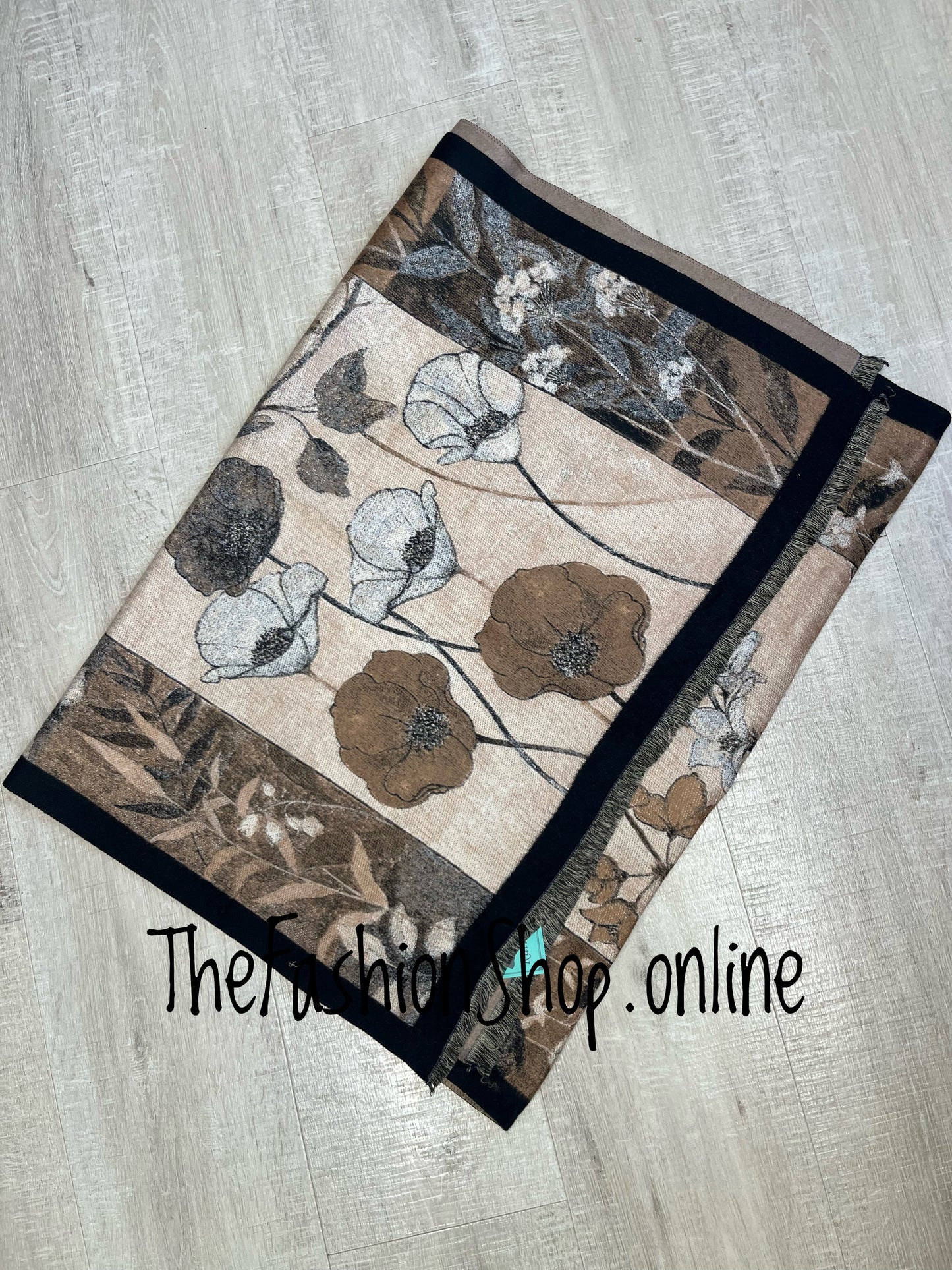 Brown Luxury Oriental Pashmina Scarf
