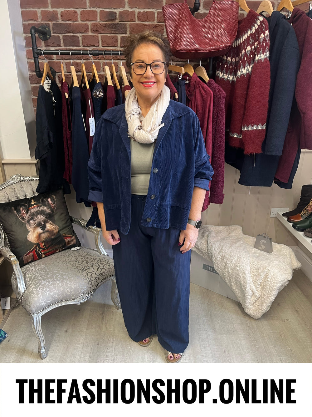 Bailey navy jumbo cord jacket 16-24