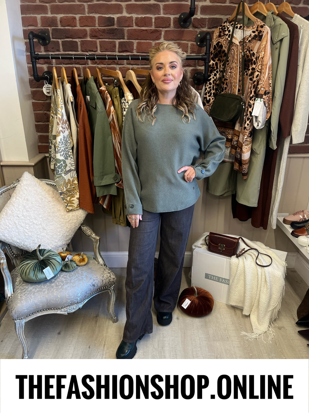 Riley khaki cashmere mix jumper 10-16