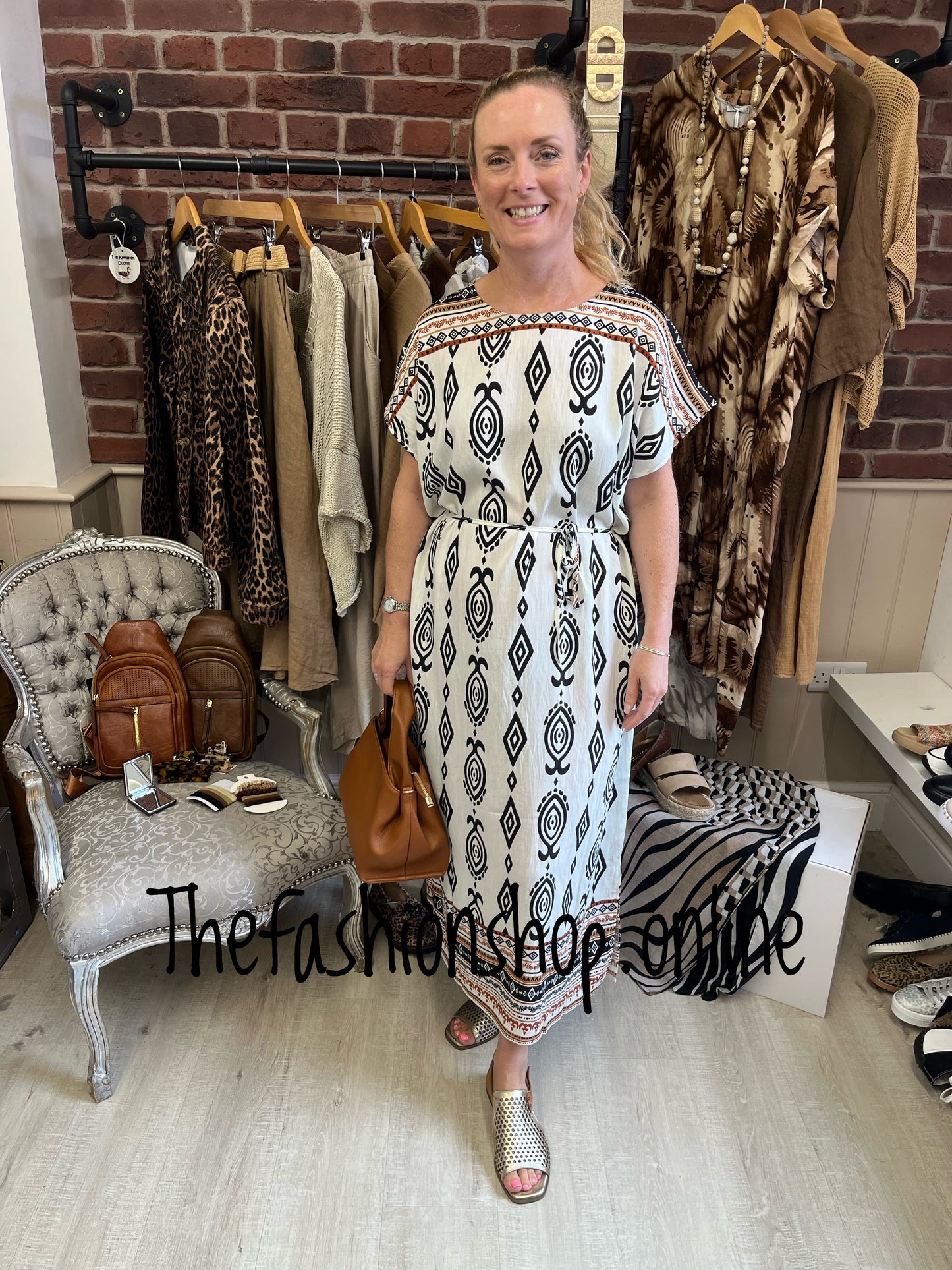 Serena Aztec print dress 14-16 and 18-20