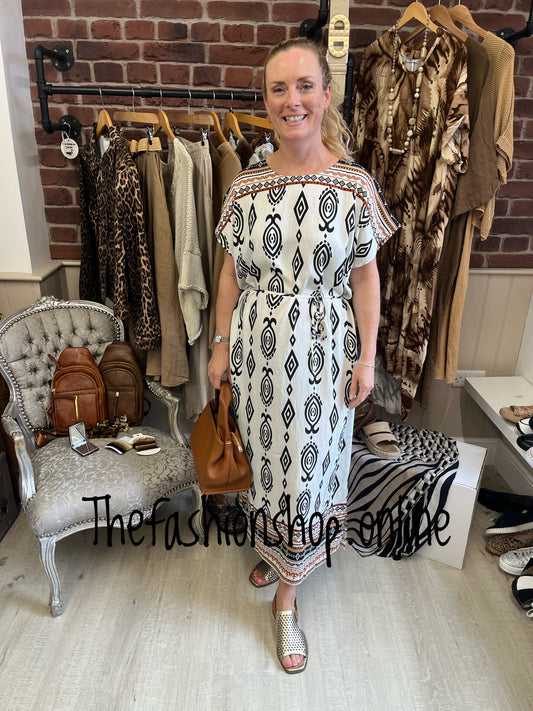 Serena Aztec print dress 14-16 and 18-20