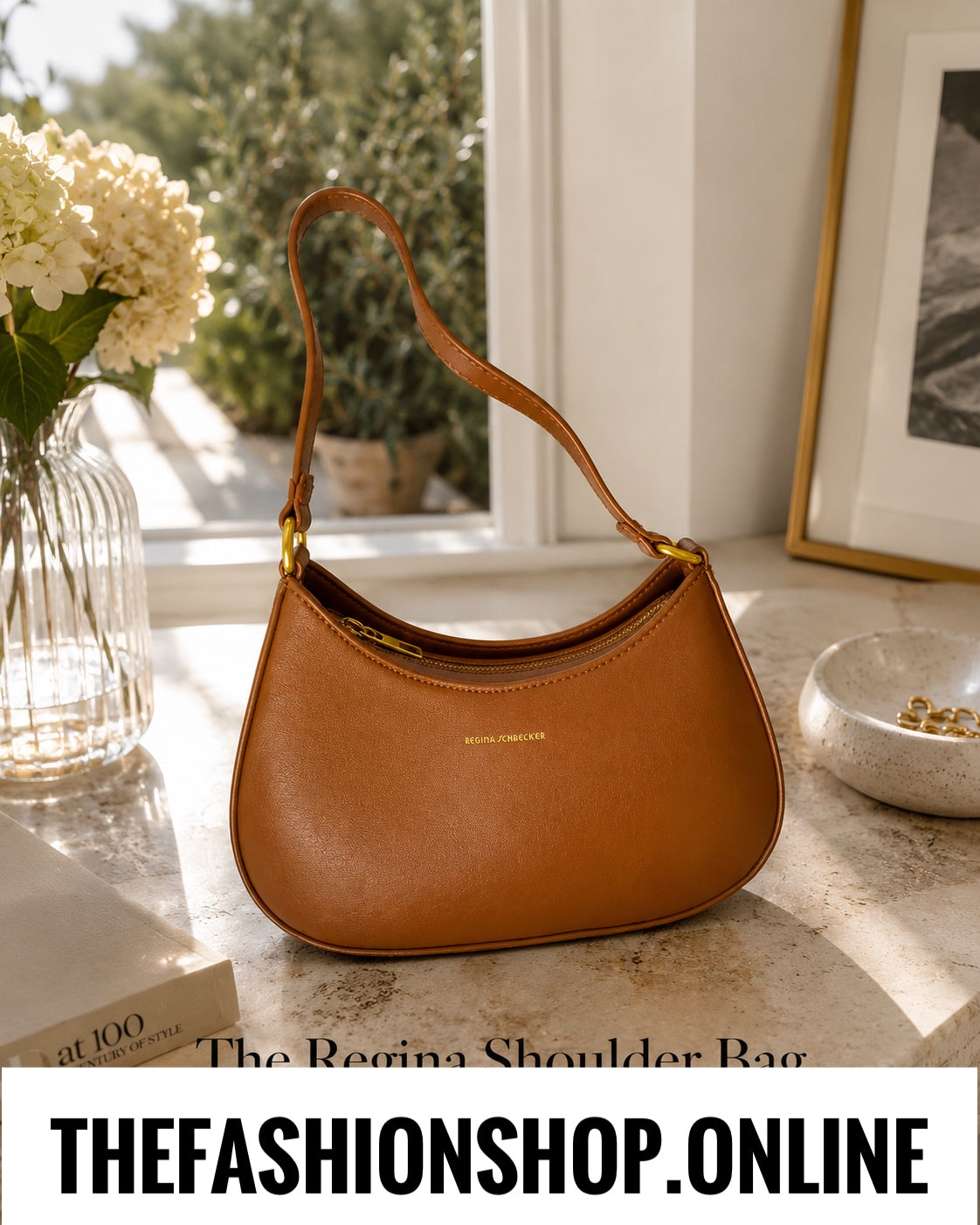 The Regina Shoulder Bag in Tan Brown