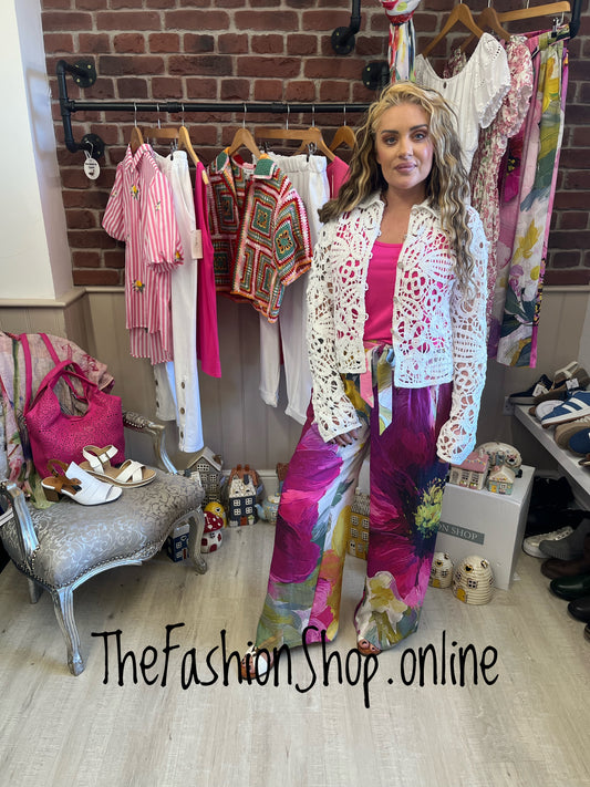 Gabby white crochet shirt 8-14