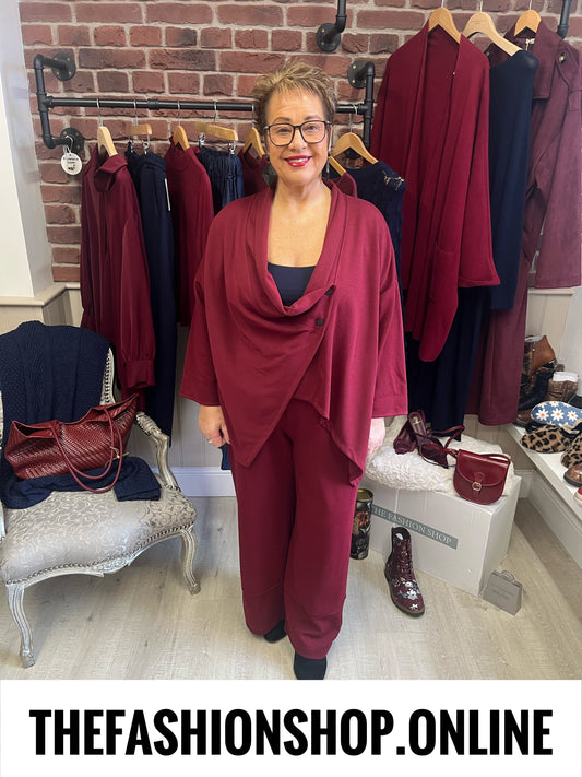 Annie wine drape jacket 14-22