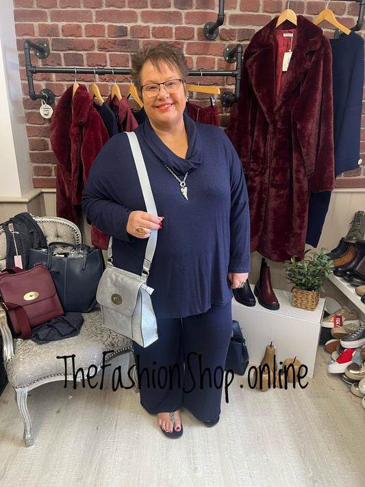 Athena Navy Soft Cowl Neck Tunic 18-24