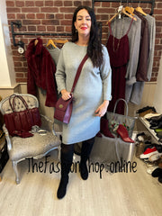 Sara grey cashmere mix jumper dress 12-16