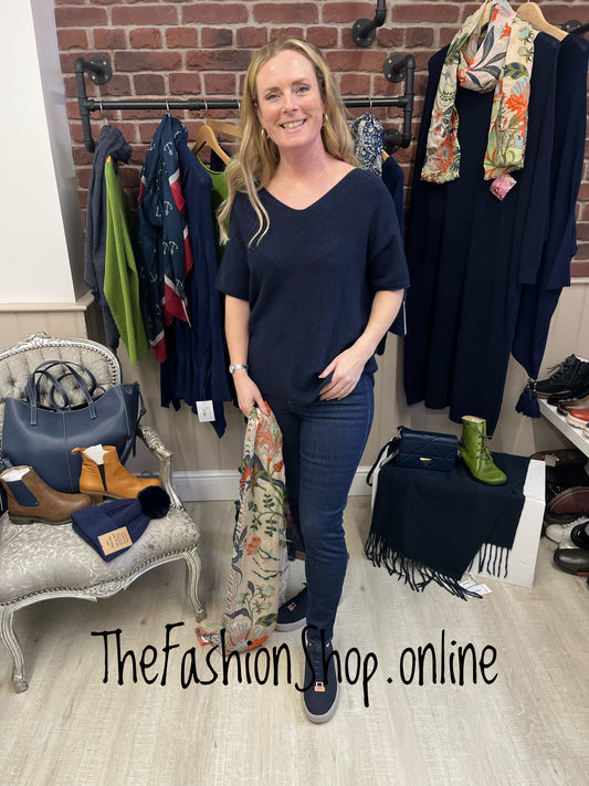 Harper navy knitted top 10-16