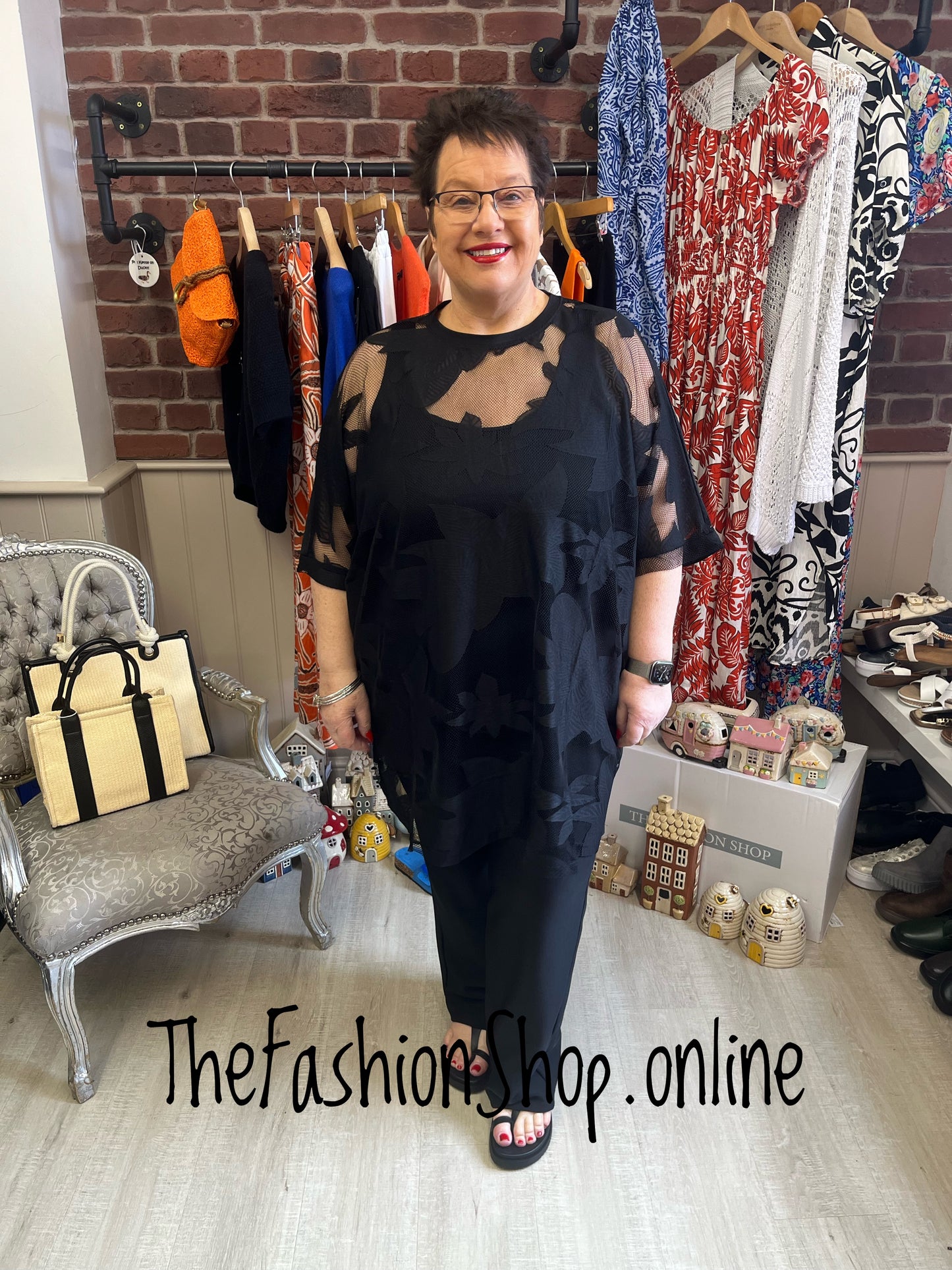 Fly Out black lace top / costume cover up 14-22