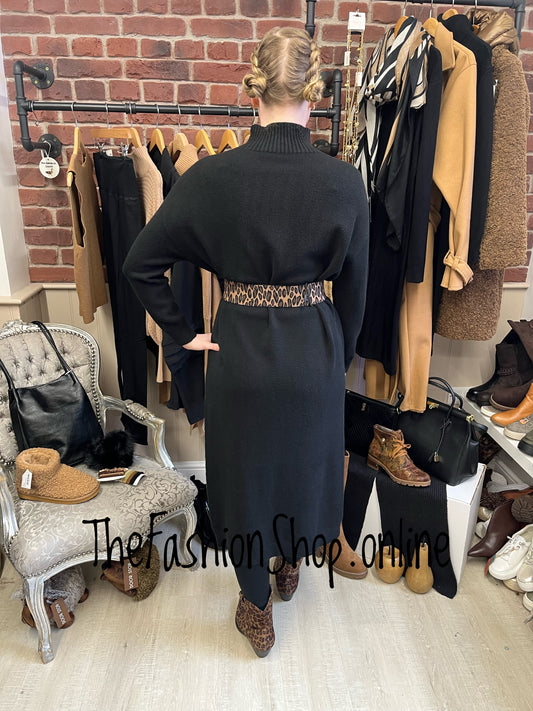 Milan black turtle neck jumper dress 12-16