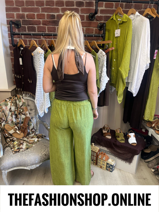Maisie olive wide leg trousers 10-16