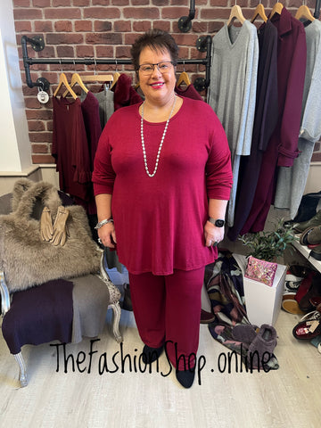 Athena Wine Round Neck Tunic 18-24