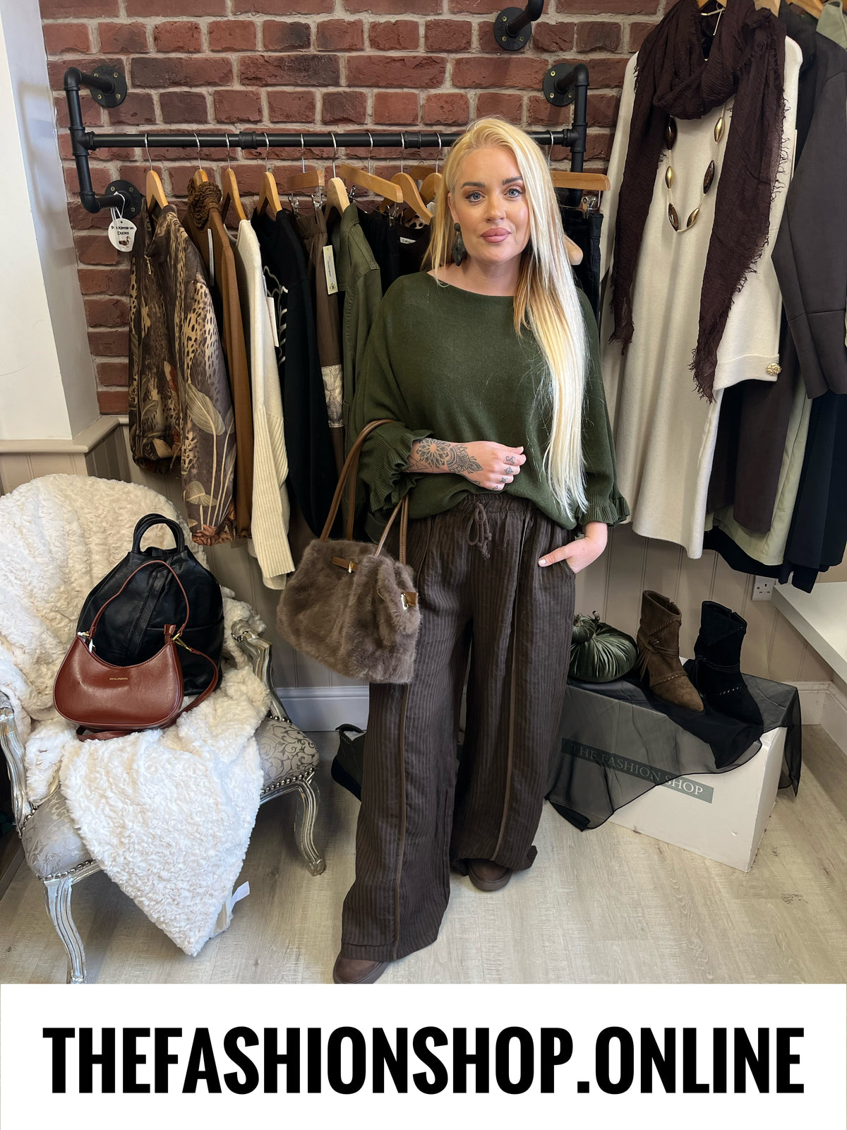 Zara khaki frill sleeve jumper 10-16