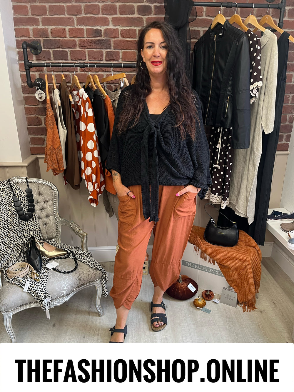 Jessie cinnamon tulip hem trousers 12-20
