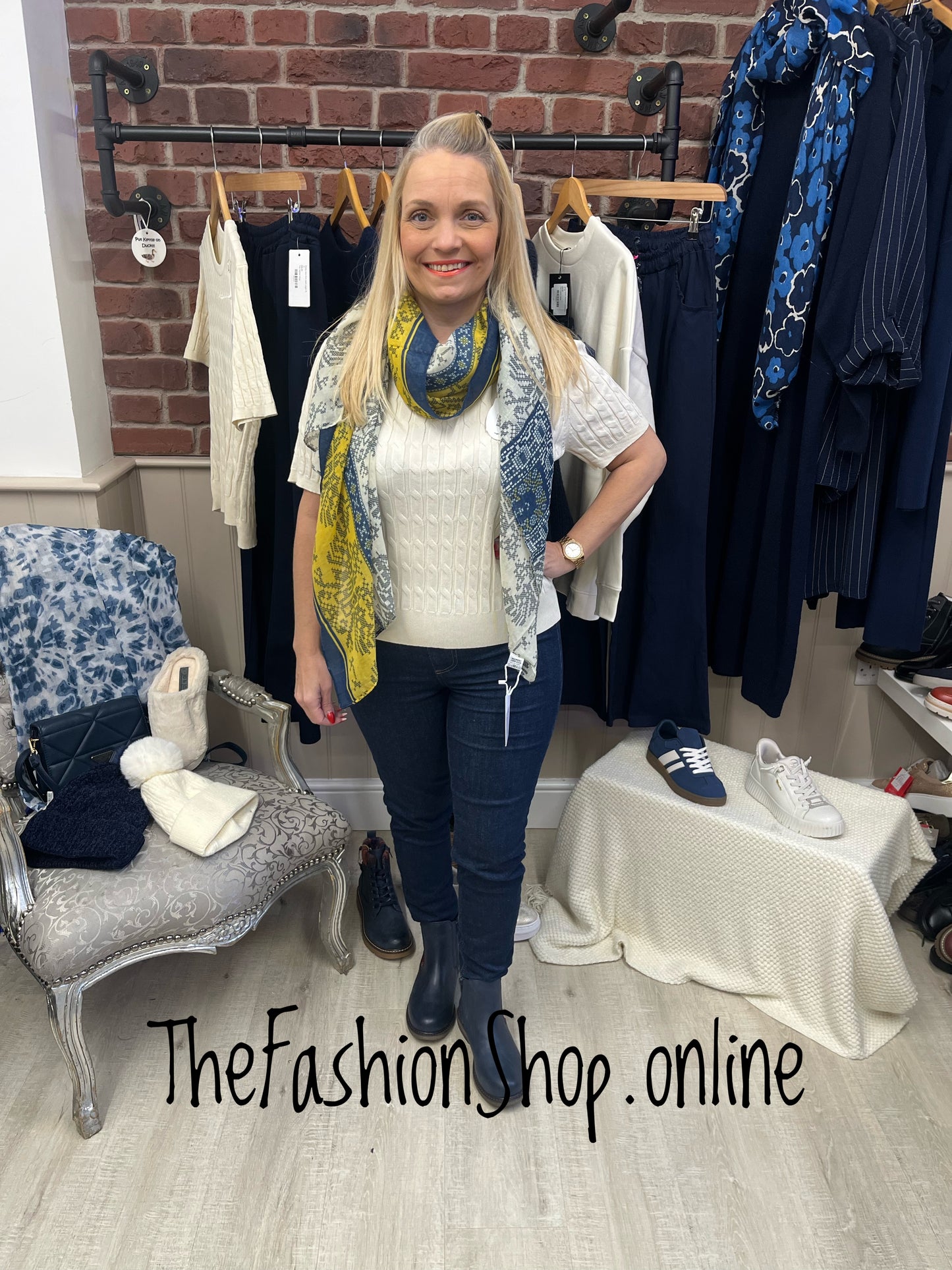 Bella cream cable knit top 8-16