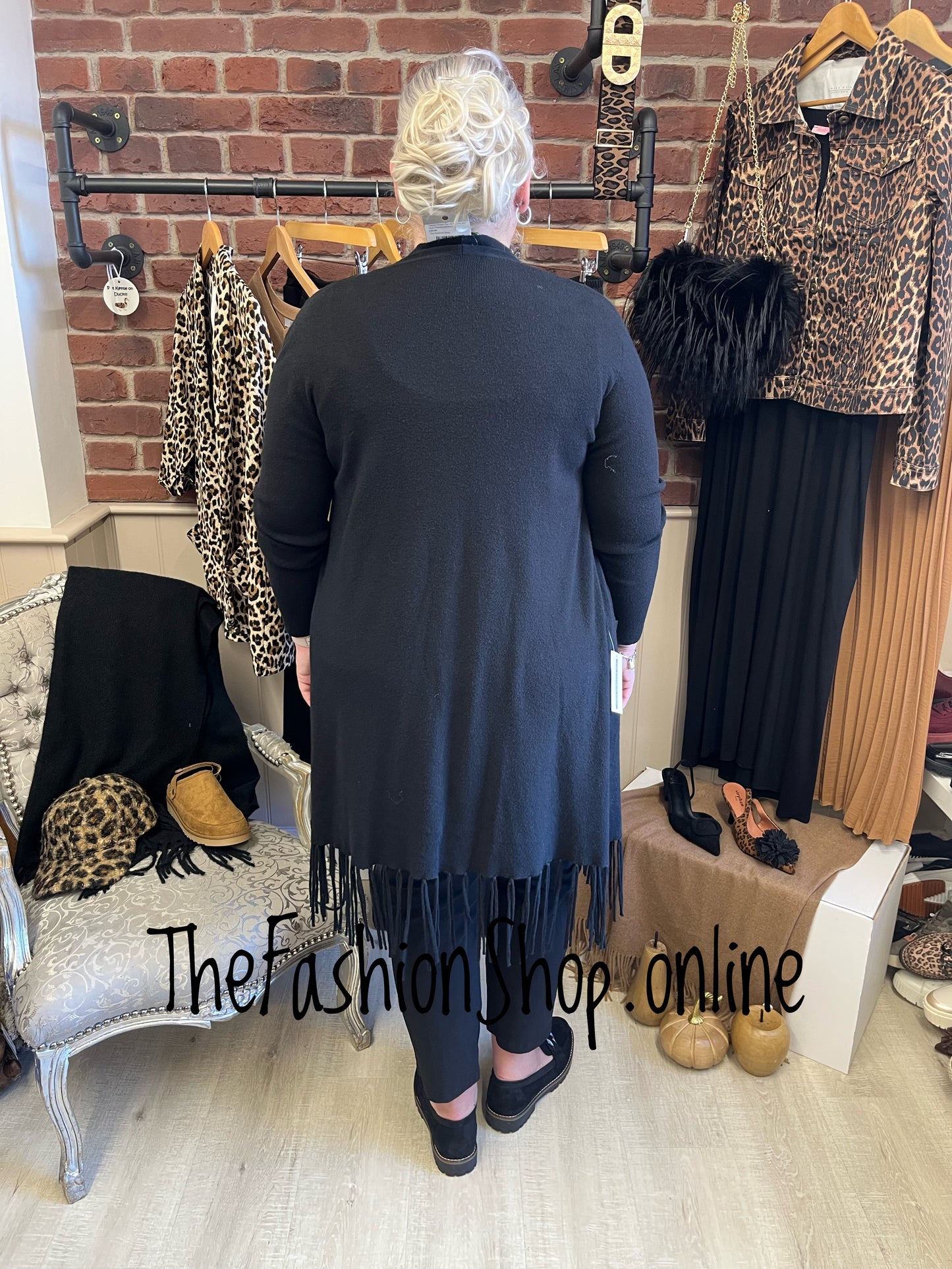 Rachel black tassel cardigan 12-18