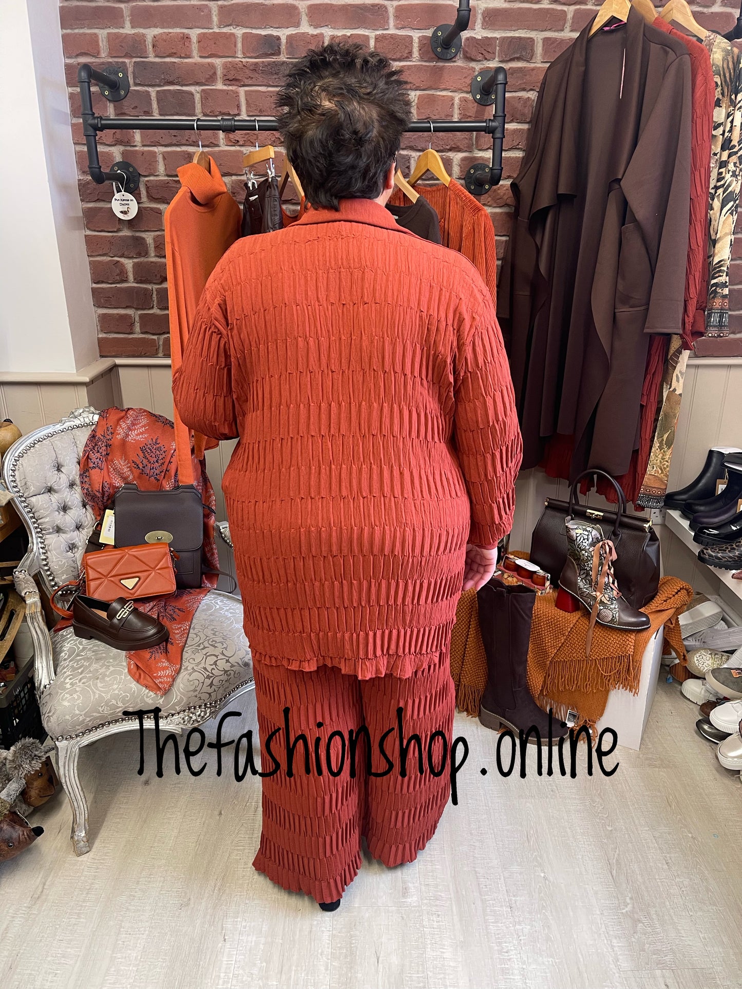 Amelia rust pin tuck co-ord 14-20