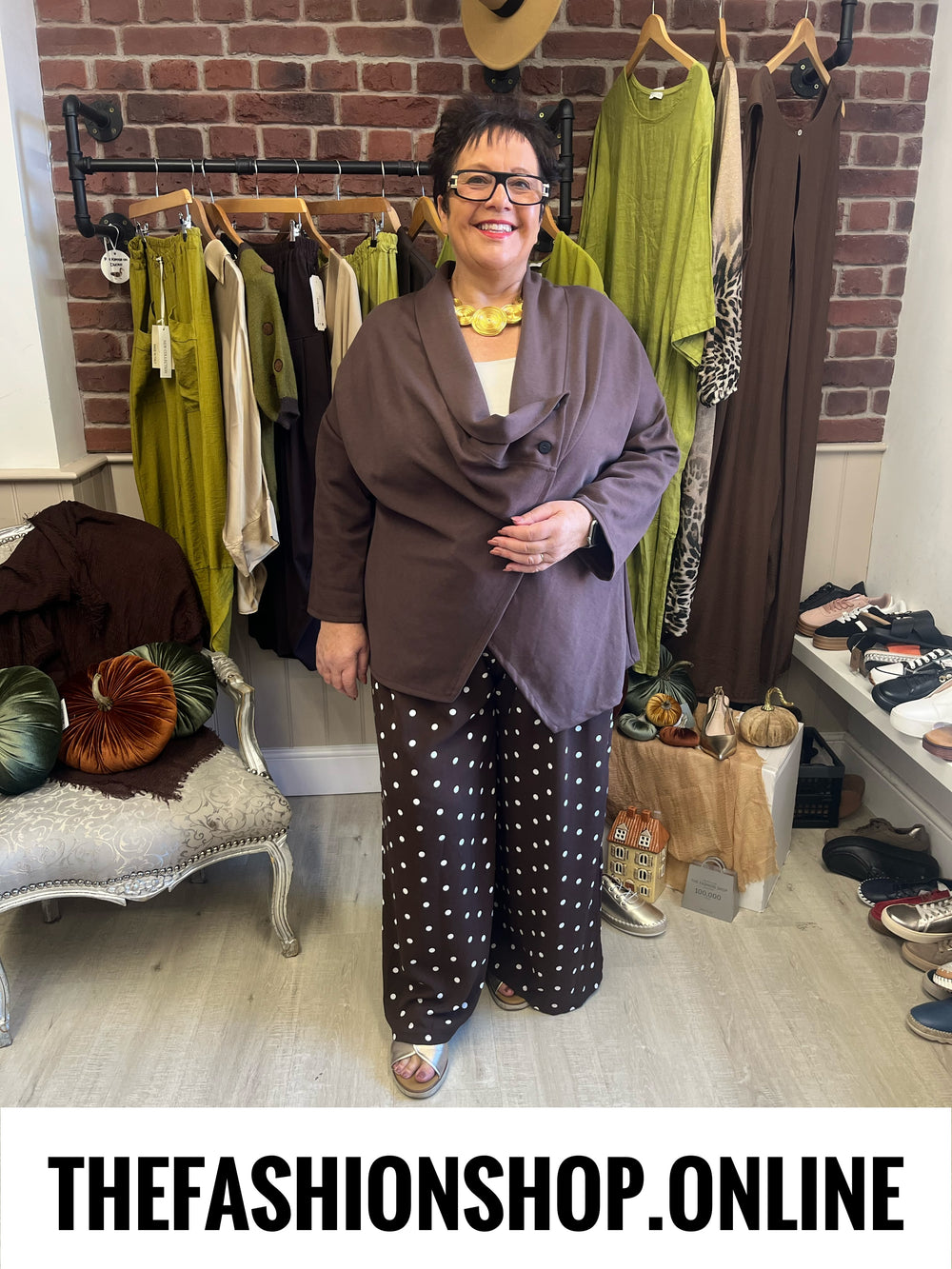 Annie brown drape jacket 14-22