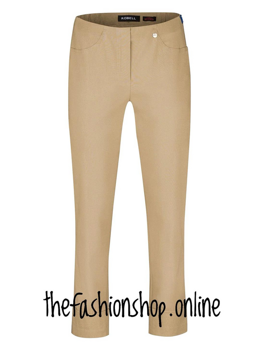 Robell Bella camel trousers 27 inch inside leg sizes 14-26