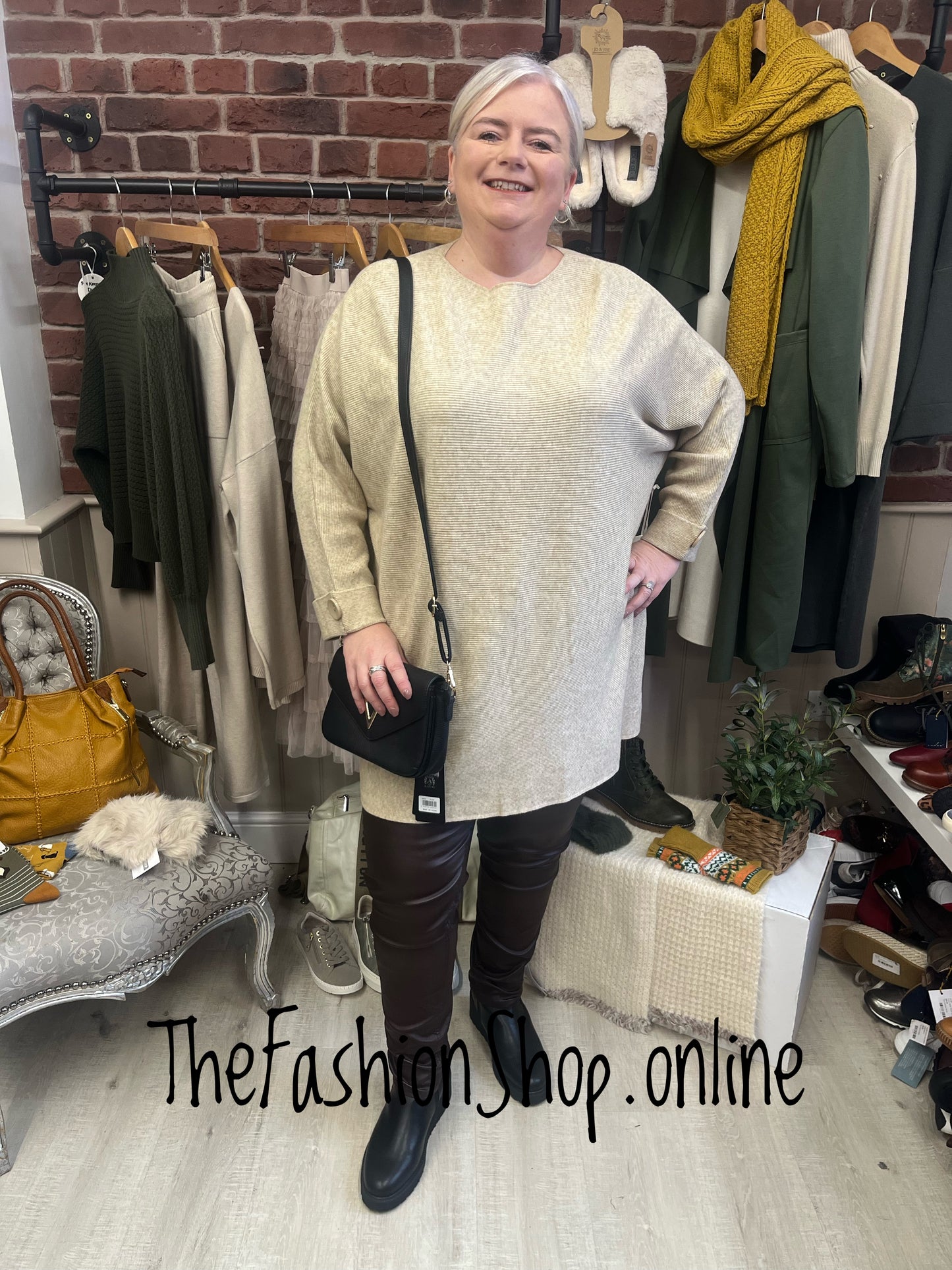 Anita beige ribbed jumper 18-24