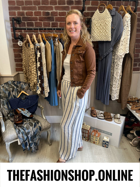 Tan denim style cotton jacket sizes 8-16