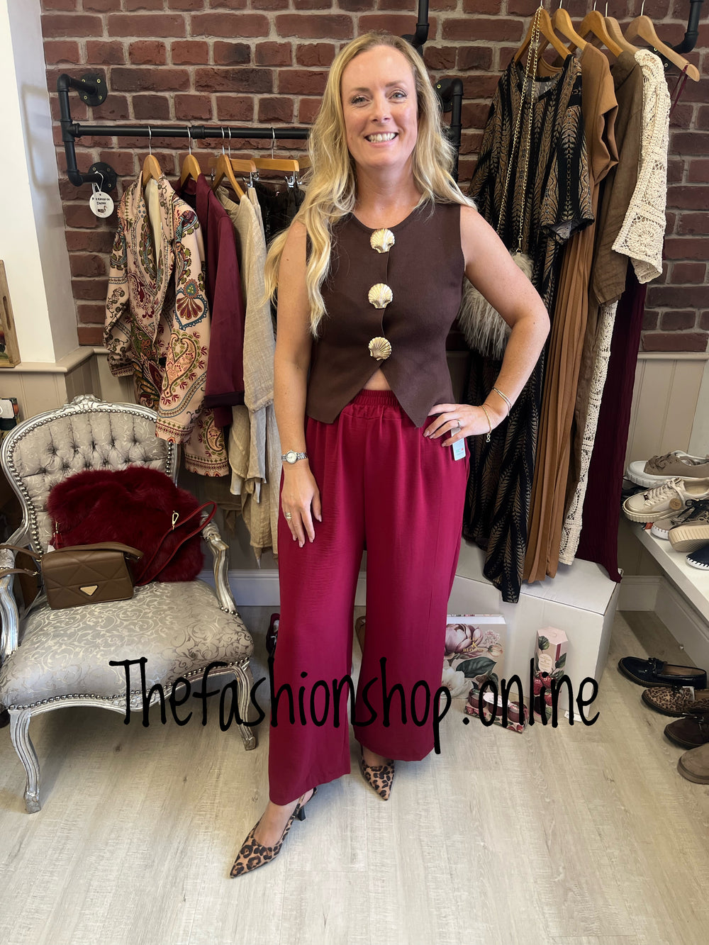 Mckenzie brown seashell knitted top 8-12