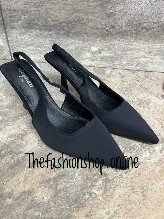 Lorna black sling back shoe sizes 3-8