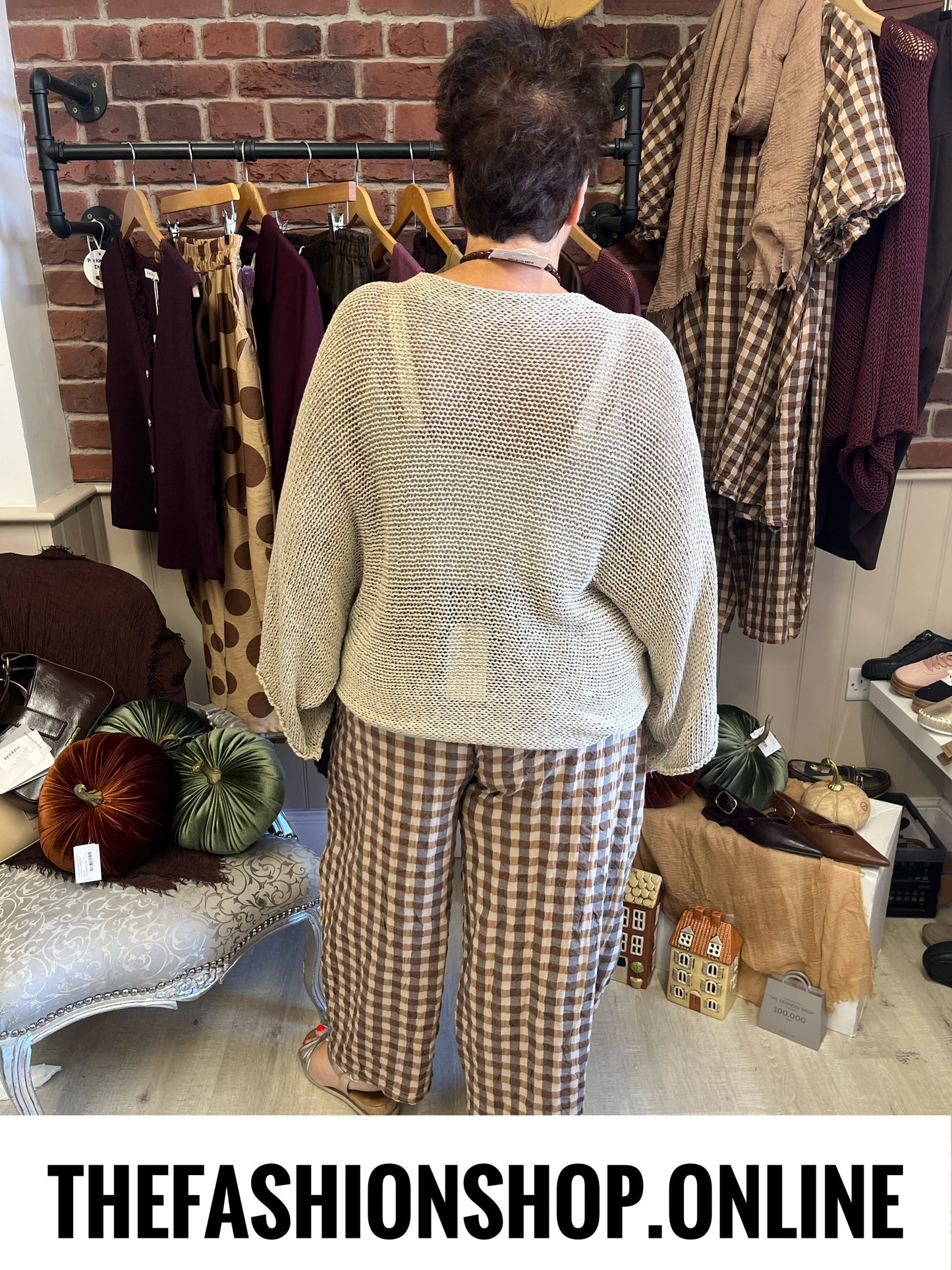 Pamela latte tie front knit 12-20
