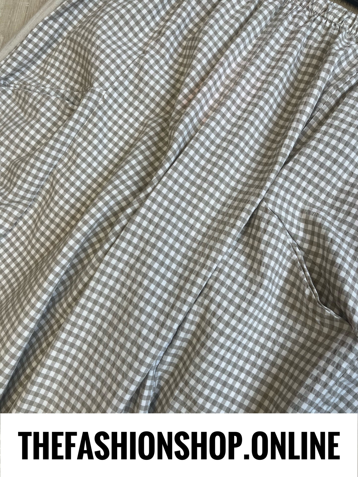 Larna mocha gingham trousers 10-20