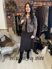 Katarina leopard print denim jacket sizes 10-20