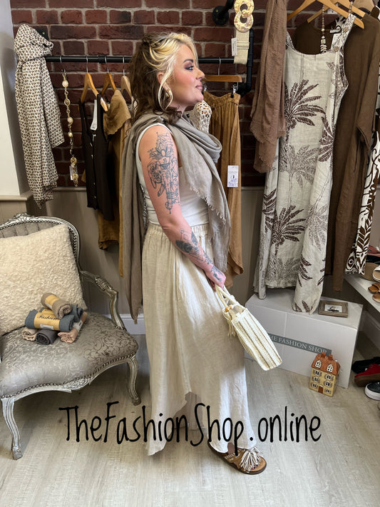 Harper beige linen funky trousers 8-16