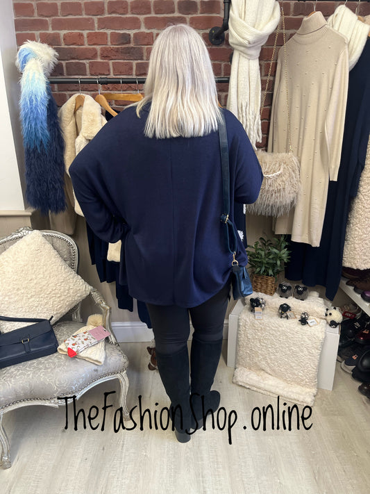 Athena Navy Soft Cowl Neck Tunic 18-24