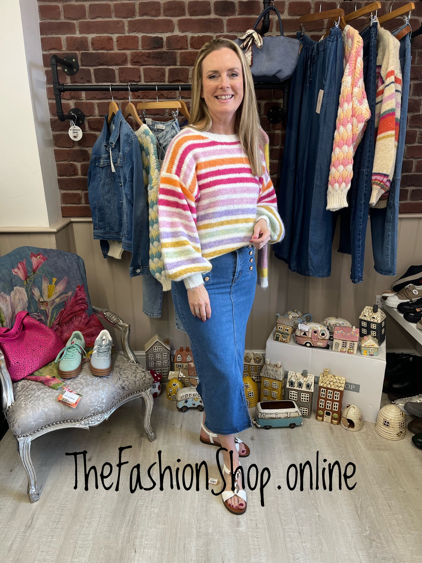 Anna wool mix striped jumper 8-12 and 14-18