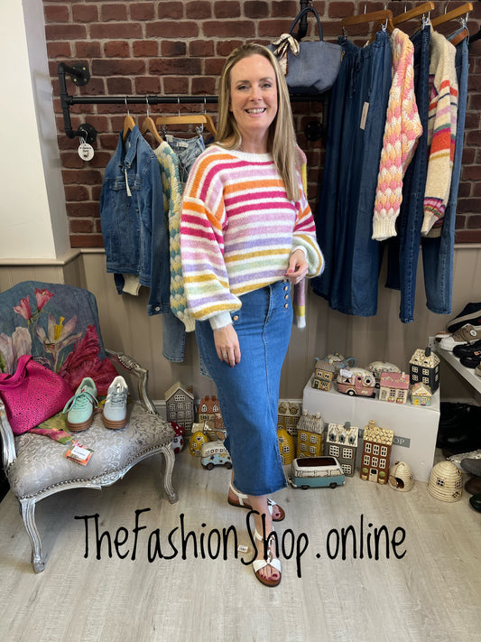 Anna wool mix striped jumper 8-12 and 14-18