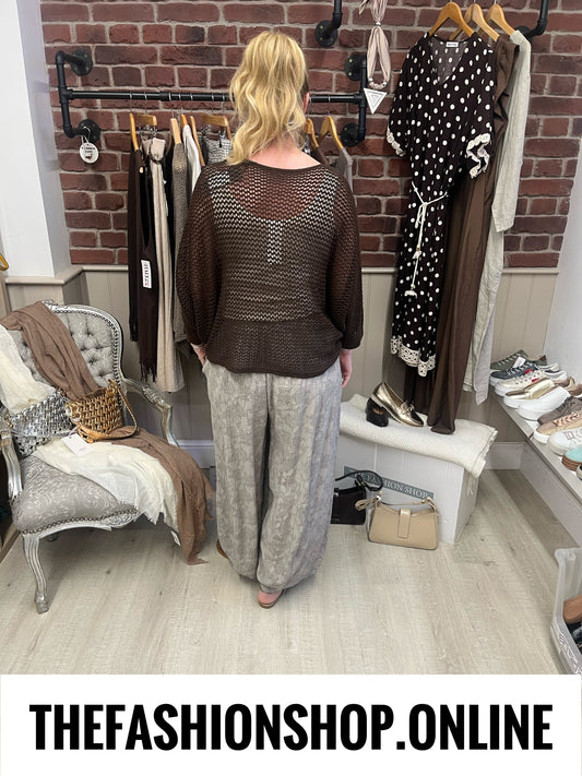 Nina brown three way knitted top 8-18