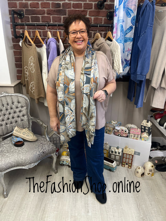 Kelly camel embroidered shoulder top 14-20